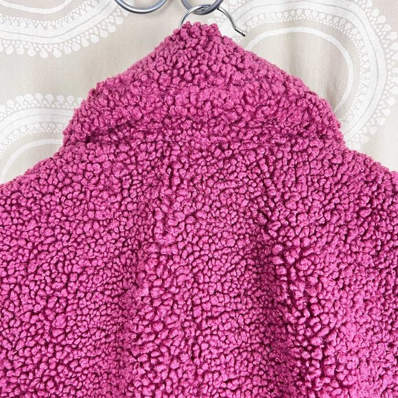 J. Crew Teddy sherpa winter coat in dark rose - Picture 8 of 11